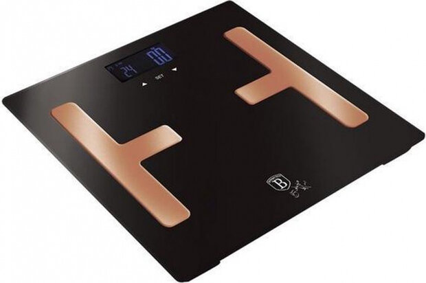 weegschaal BodyFat Black Rose 30 cm glas/ABS