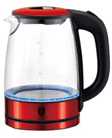 waterkoker Burgundy 1,7 liter 2200W glas rood