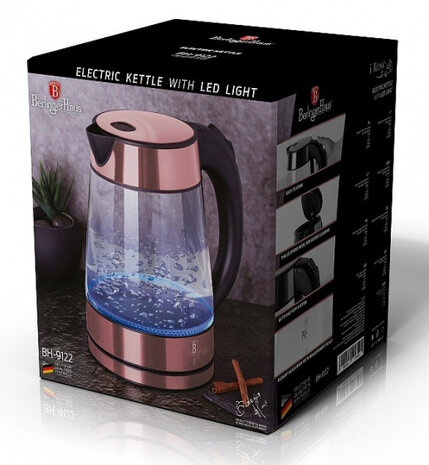 waterkoker I-Rose 1,7 liter 2200W glas ros&eacute;goud