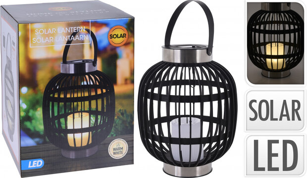 lantaarn solar led 23 x 30 cm zwart