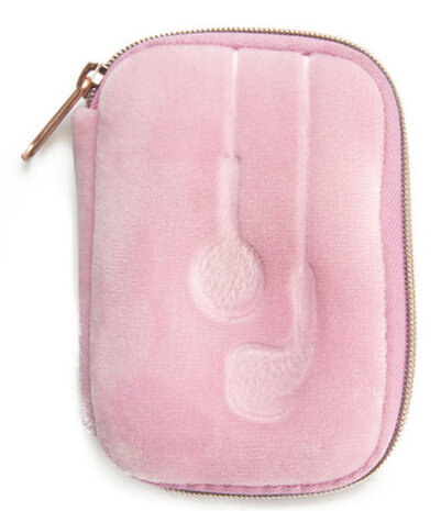 opbergetui Earbuds 11 x 8 x 2 cm velvet roze