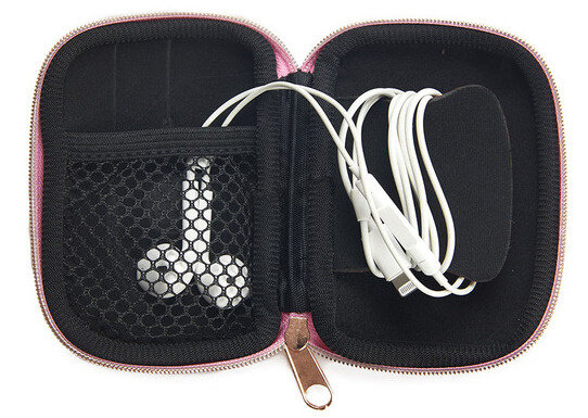 opbergetui Earbuds 11 x 8 x 2 cm velvet roze