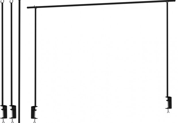 tafelklem 135/250 x 4 x 100 cm staal zwart 3-delig