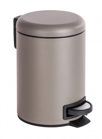 pedaalemmer Leman 3 liter 17 x 22,5 x 25 cm staal taupe
