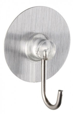 wandhaken Static-Loc 3,8 x 2,1 cm RVS zilver 4 stuks