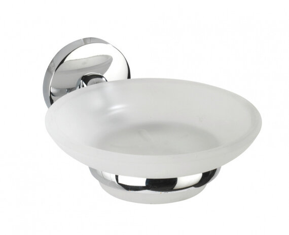 zeephouder Cuba Power-Loc 13 cm RVS/glas zilver/matwit