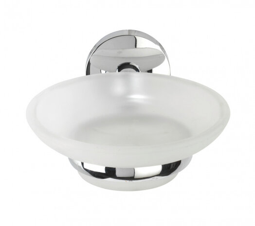 zeephouder Cuba Power-Loc 13 cm RVS/glas zilver/matwit