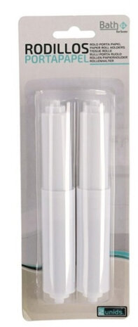 papierhouders 15 x 2 cm wit 2 stuks