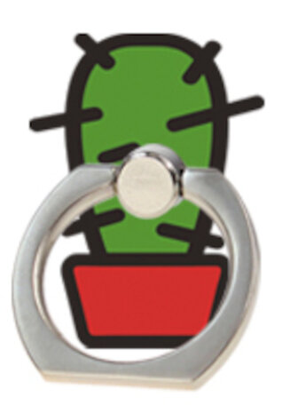 telefoonbuttons Cactus 5 cm staal groen/rood