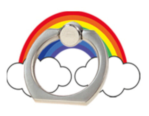 telefoonbuttons Regenboog 5 cm staal wit