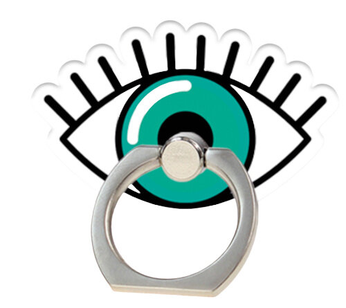 telefoonbuttons Oog 5 cm staal wit, groen
