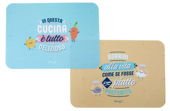 placemats Mr. Wonderful 40 cm polypropyleen blauw/beige