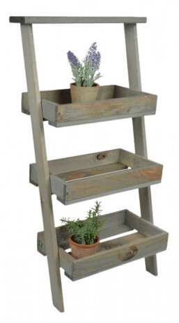 plantenrek 34 x 35,8 x 73 cm hout grijs