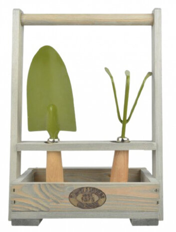 gereedschapskist 40 cm houtl grijs 3-delig