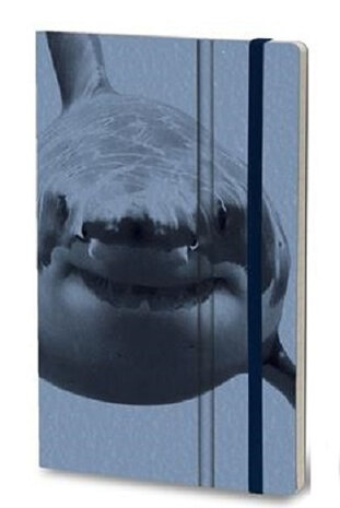 notitieboek wilde haai 13 x 21 cm papier blauw
