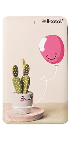powerbank Cactus 4000mAh 19,7 x 9,7 x 1,5 cm cr&egrave;me