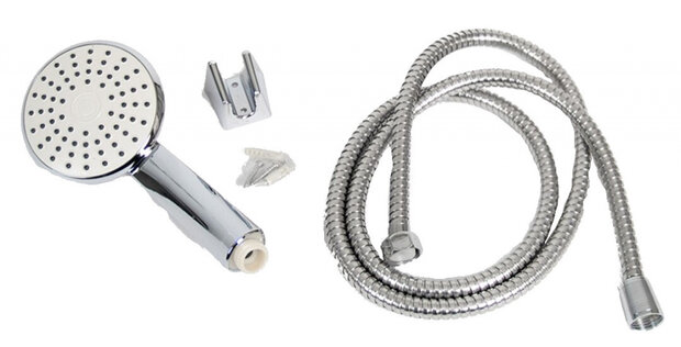 doucheset 150 x 11 x 5,5 cm staal/zink zilver 5-delig