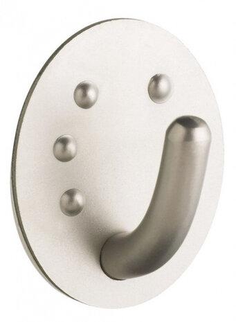 handdoekhaak ovaal 4 x 3 cm RVS grijs 2 stuks