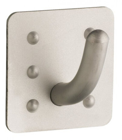 handdoekhaak vierkant 3 x 6 cm RVS grijs 2 stuks
