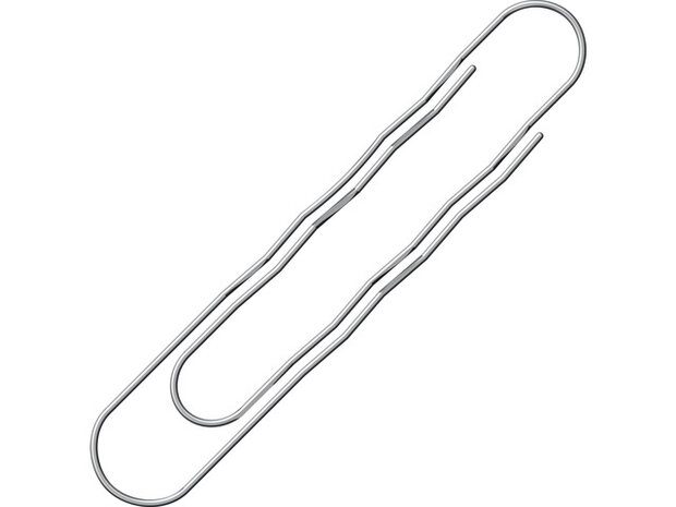 paperclips gegolfd 77 mm staal zilver 12 stuks