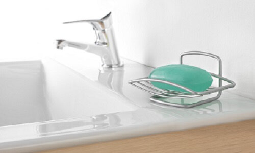 zeephouder Onda 13 x 8 x 6 cm RVS zilver
