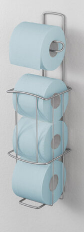 toiletrolhouder Onda 14 x 14 x 52 cm RVS zilver
