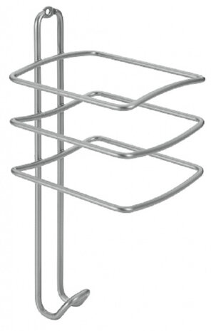 haardrogerhouder Onda 10 x 10 x 25 cm RVS zilver