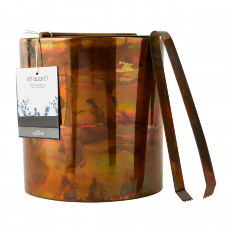 ijsemmer 1,5 liter 15,5 x 16 cm RVS bruin 2-delig