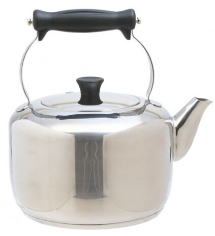 fluitketel 2 liter RVS zilver/zwart