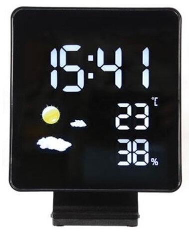 weerstation 13,7 x 17,3 x 4,9 cm lcd zwart