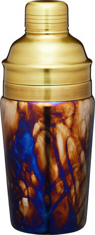 cocktailshaker 700 ml glas goud 3-delig