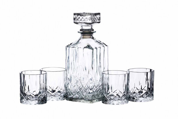 glazenset Whisky 900 ml glas transparant 5-delig