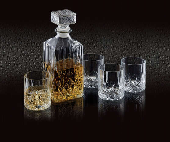 glazenset Whisky 900 ml glas transparant 5-delig