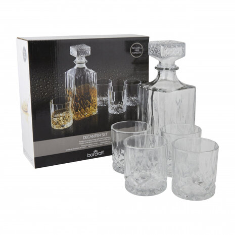 glazenset Whisky 900 ml glas transparant 5-delig