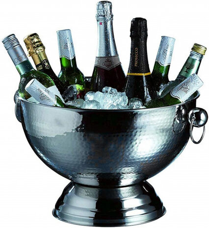 champagnekoeler 37 x 25 cm RVS zilver