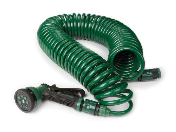 tuinslang met sproeikop Spiraal 15 meter groen