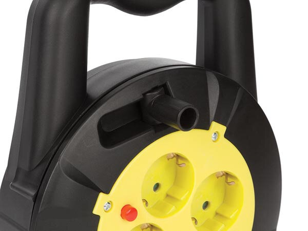 kabelhaspel randaarde 5 meter PVC/PP zwart/geel