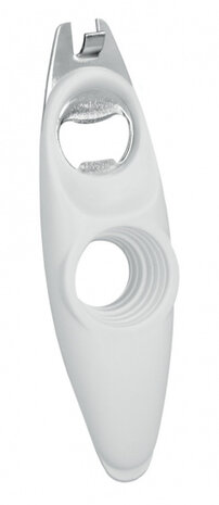 multiopener 15 cm 4-in-1 RVS zilver/wit