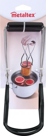 potlifter 22 x 8,5 cm edelstaal zilver/zwart
