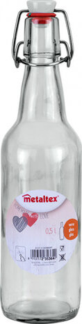 beugelfles 500 ml 27 x 7 cm glas transparant
