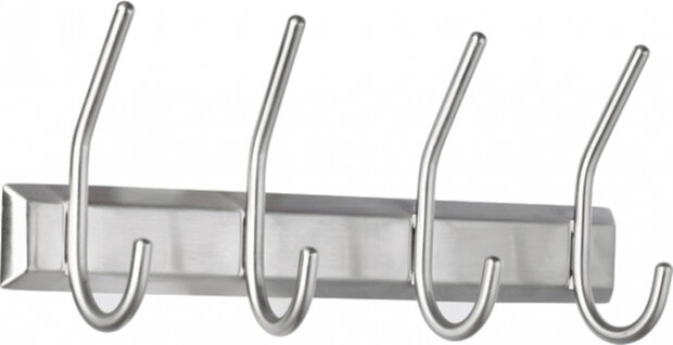 kapstok 31,5 x 13 cm staal zilver 2-delig