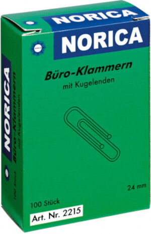 paperclips Norica 24 mm staal zilver 100 stuks