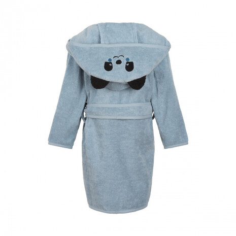 badjas Panda junior katoen blauw maat 74/80