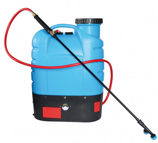 hogedrukspuit 15 liter rood/blauw