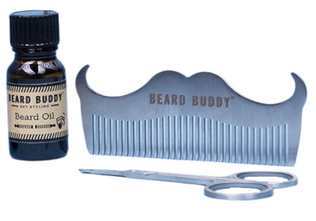 scheerset Beard Buddy Grooming heren RVS zilver