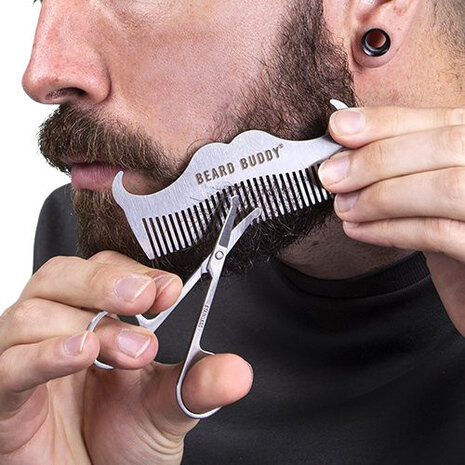 scheerset Beard Buddy Grooming heren RVS zilver