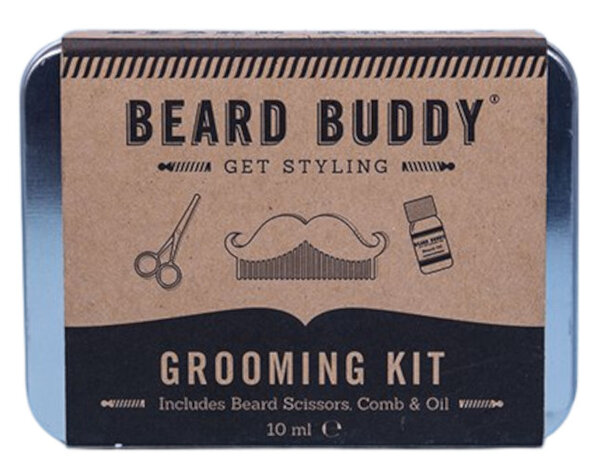 scheerset Beard Buddy Grooming heren RVS zilver