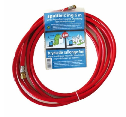 verlengslang voor drukspuit 6 meter rood