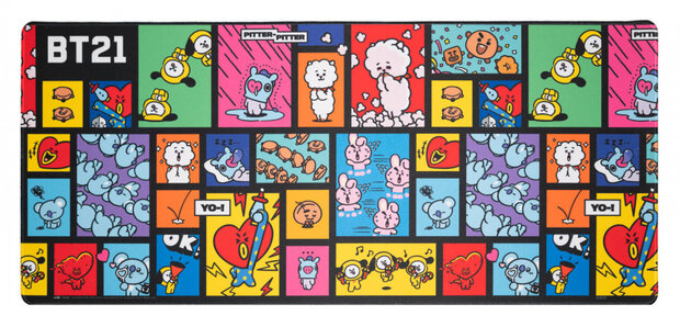 muismat BT21 80 x 35 cm textiel/rubber