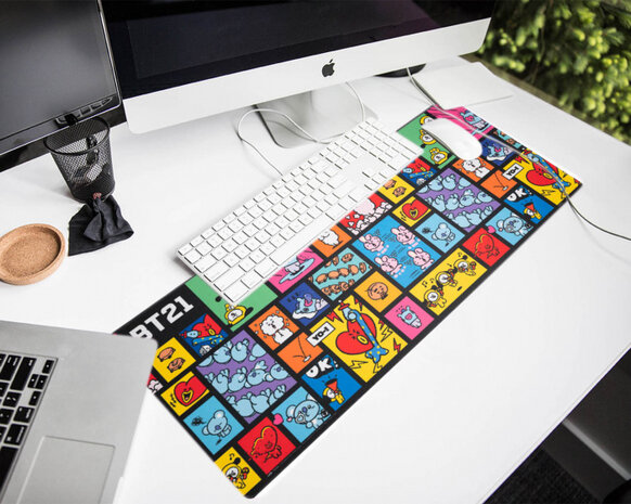 muismat BT21 80 x 35 cm textiel/rubber